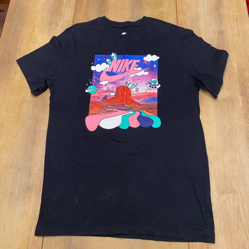 Nike Black Tee with Blue and White Accents